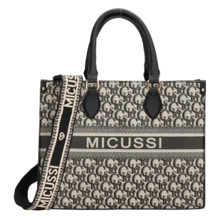 Bielo-čierna luxusná kabelka cez rameno „Micussi“