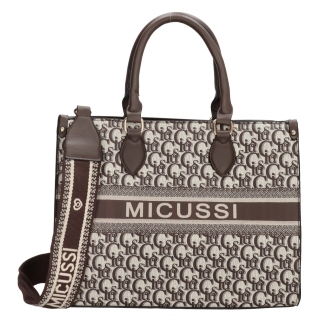 Bielo-hnedá luxusná kabelka cez rameno „Micussi“