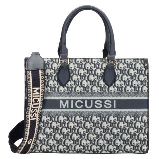 Bielo-modrá luxusná kabelka cez rameno „Micussi“
