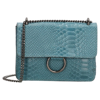Tyrkysová crossbody kabelka s hadím vzorom „Cobra“