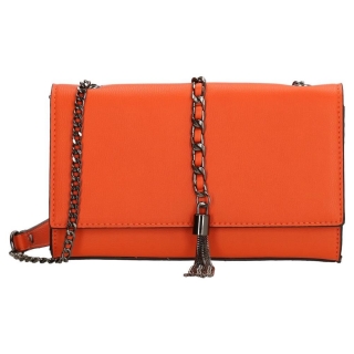Oranžová zdobená crossbody kabelka s retiazkou „Bling“