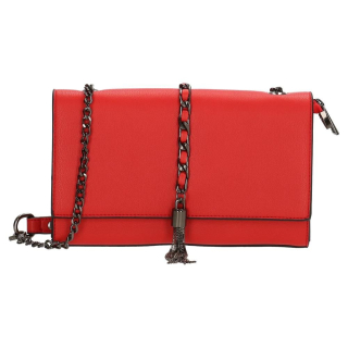 Červená zdobená crossbody kabelka s retiazkou „Bling“