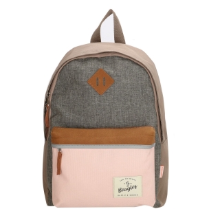 Sivo-ružový vodeodolný školský ruksak „Smile“