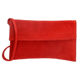 Červená spoločenská listová kabelka s náramkom „Pearl“
