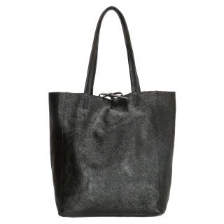 Čierna luxusná lakovaná kožená kabelka „Jewel“