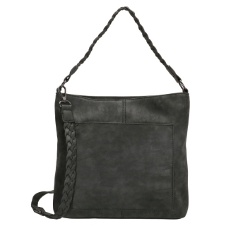Čierna zdobená kabelka cez rameno „Alverde“