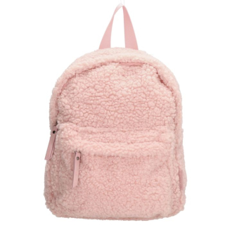 Ružový huňatý vintage batoh „Teddy“