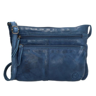 Modrá prémiová kožená crossbody kabelka „Bonavitta“