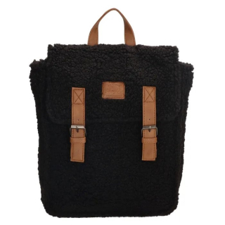 Čierny huňatý vintage batoh „Bear“