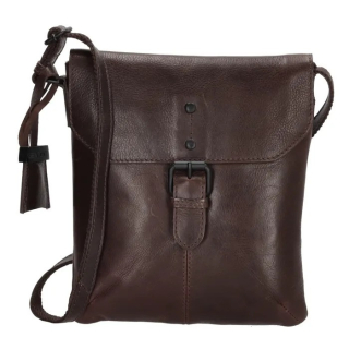 Tmavohnedá kožená crossbody kabelka s príveskom „Mayan“