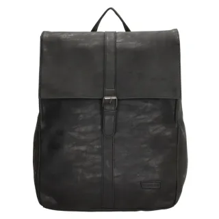 Čierny objemný kožený batoh „Saint Tropez“