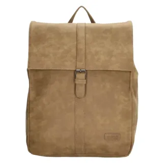 Béžový objemný kožený batoh „Saint Tropez“