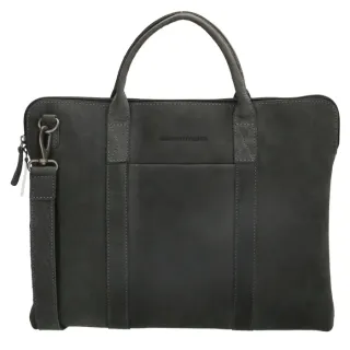 Čierna kožená kabelka na notebook „Miracle“