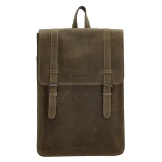 Zelený mestský ruksak z pravej kože „Metropolitan“