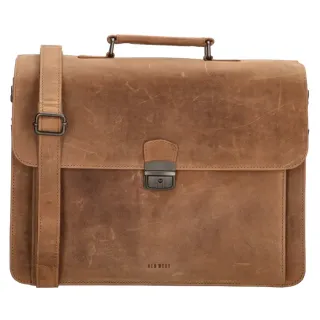 Hnedá kožená kabelka na notebook „Dionne“