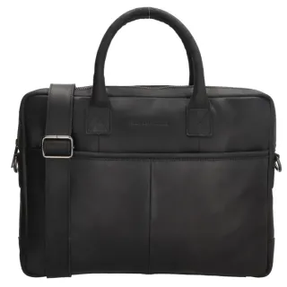 Čierna kožená kabelka na notebook „Style“