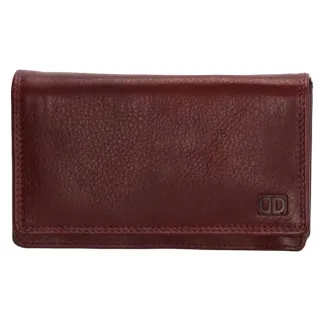 Tmavočervená veľká kožená peňaženka "Dominas"