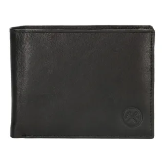 Čierna pánska kožená peňaženka "Static"