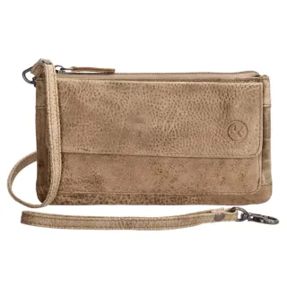 Béžová kožená kabelka na mobil „Lucy“