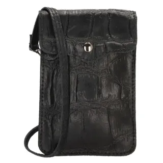 Čierna vrúbkovaná kabelka na mobil „Blair“