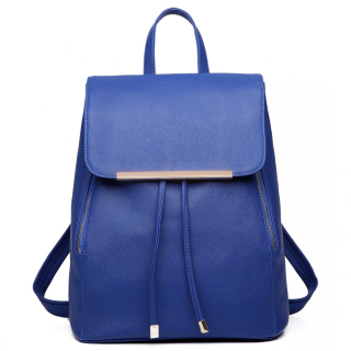 Modrý elegantný kožený batoh „Majestic“