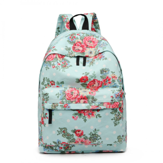 Modrý kvetovaný ruksak do školy „Roses“