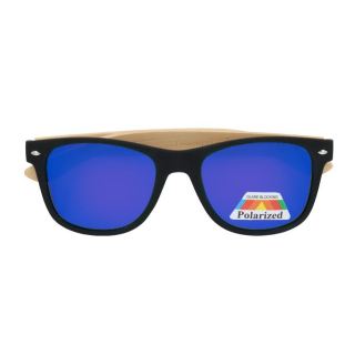 Modré drevené polarizačné okuliare Wayfarer "Wood"