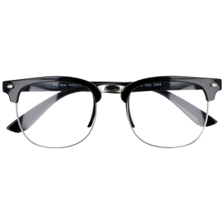 Čierne číre imidžové okuliare Clubmaster "Hype"
