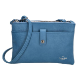 Modrá listová kabelka na gombík „Deluxe“