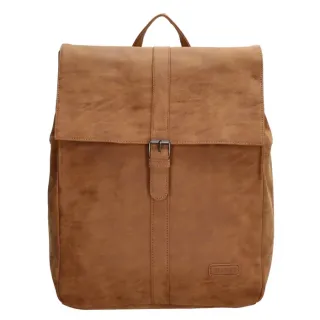 Hnedý objemný kožený batoh „Saint Tropez“