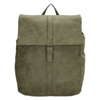Zelený objemný kožený batoh „Saint Tropez“
