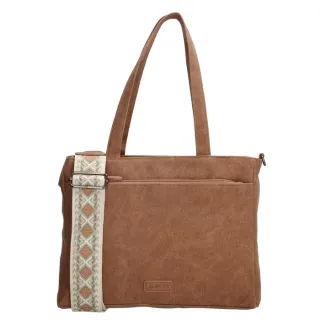 Hnedá kabelka so vzorovaným ramienkom „Malaga“